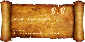 Bondy Bernadett névjegykártya