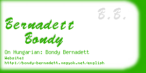 bernadett bondy business card